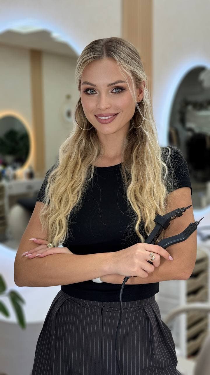 Olga, hair extension specialist at WOW HAIR MIAMI